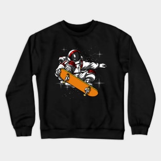 Astronaut Skateboarding Crewneck Sweatshirt